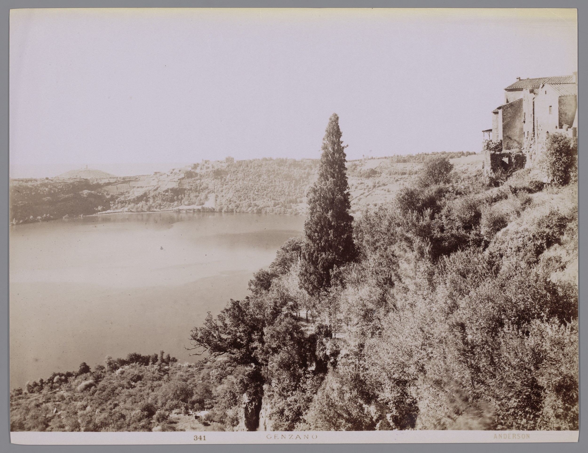 Landscape of Genzano di Roma, Italië, albumen print by Anderson