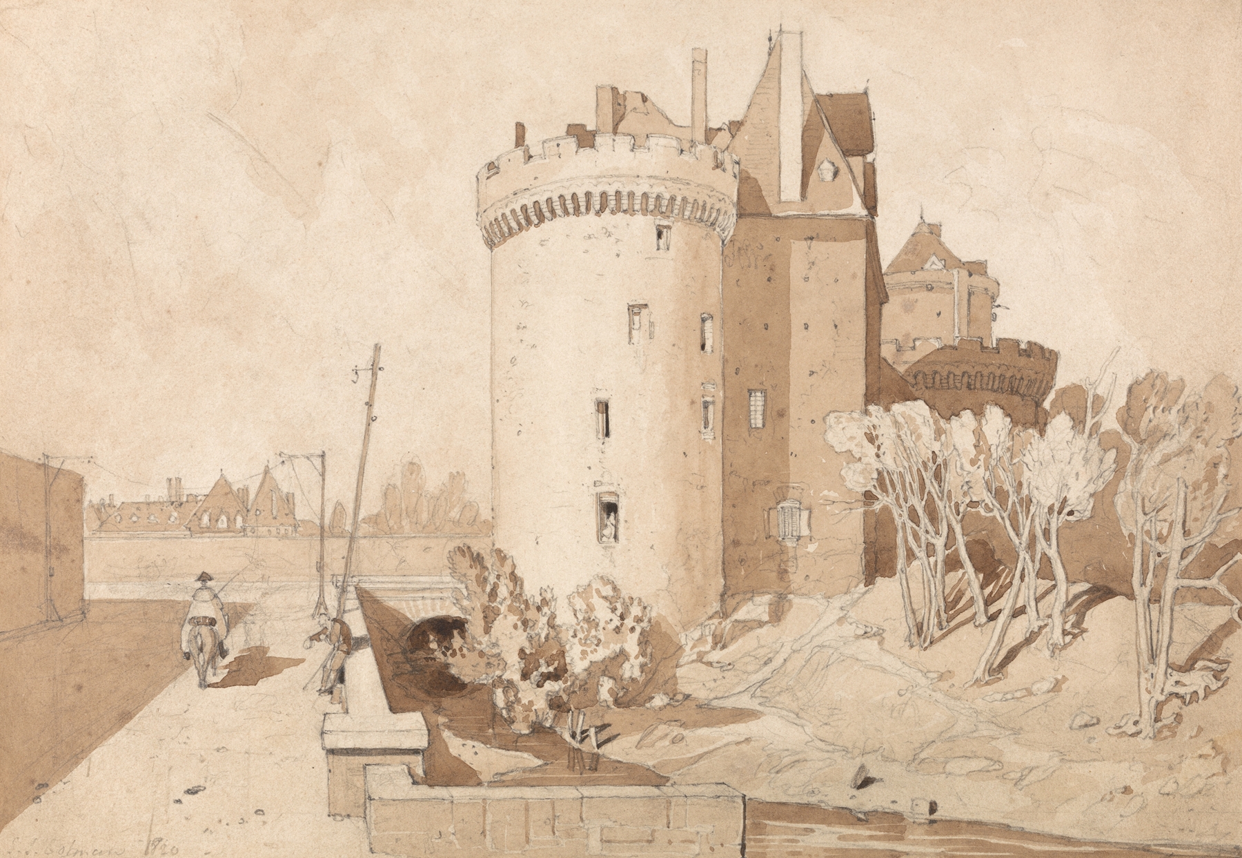 Castle at Alencon, by John Sell Cotman, public domain