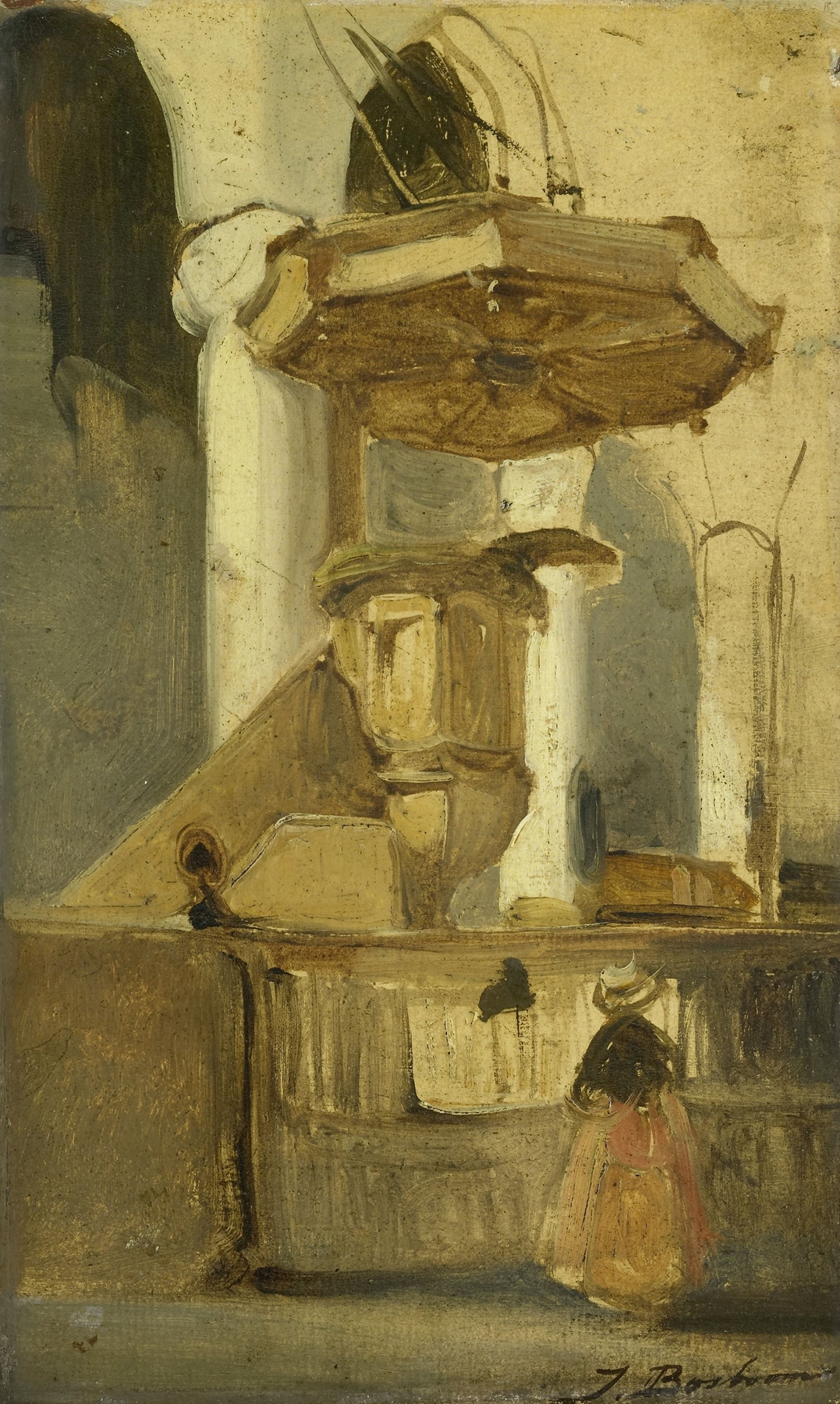 The Pulpit of the Church in Hoorn, by Johannes Bosboom, public domain