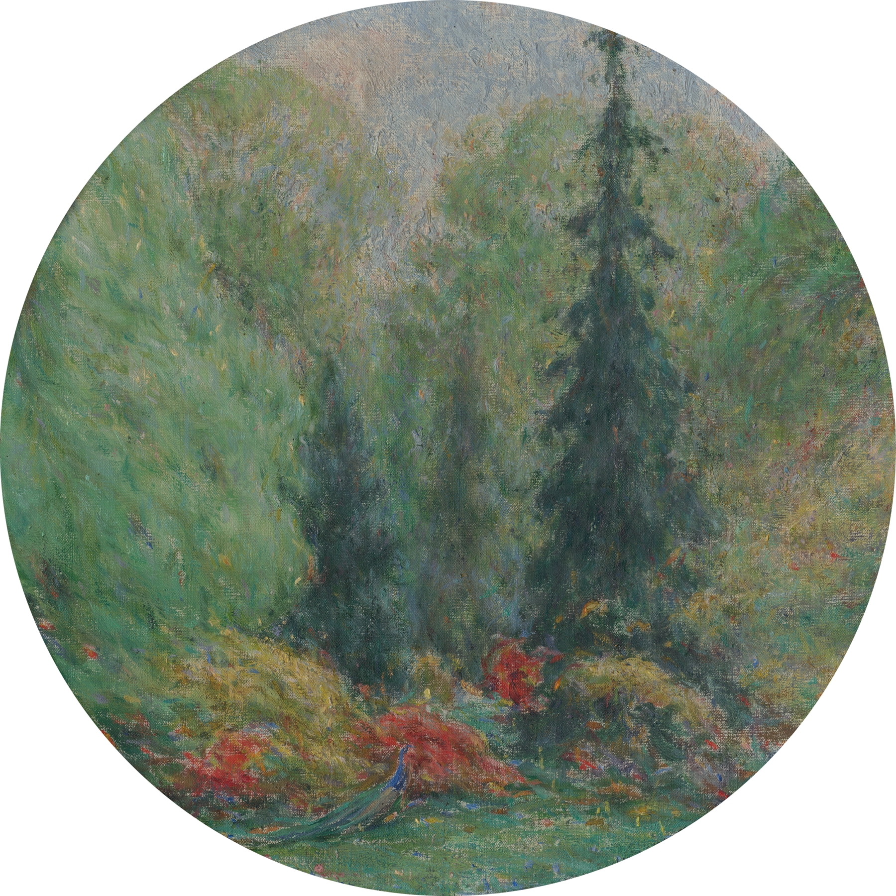Landscape featuring trees in golden light by Karol Miloslav Lehotský