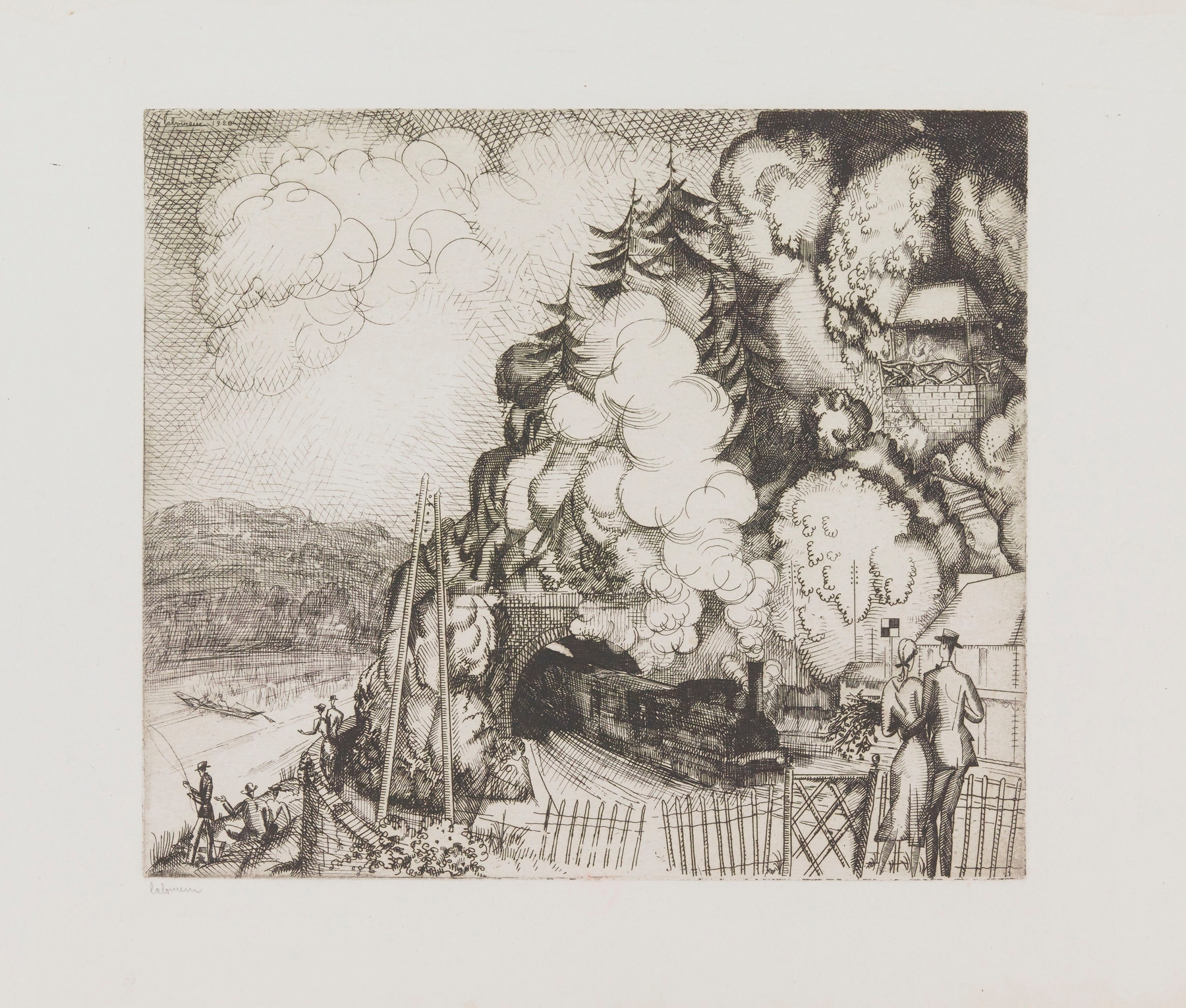 Paysage au tunnel by Jean-Émile Laboureur, modernism landscape