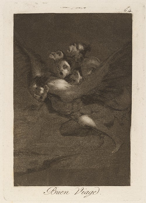 Buen Viage by Francisco de Goya depicts a lively scene of travelers setting off on a journey.