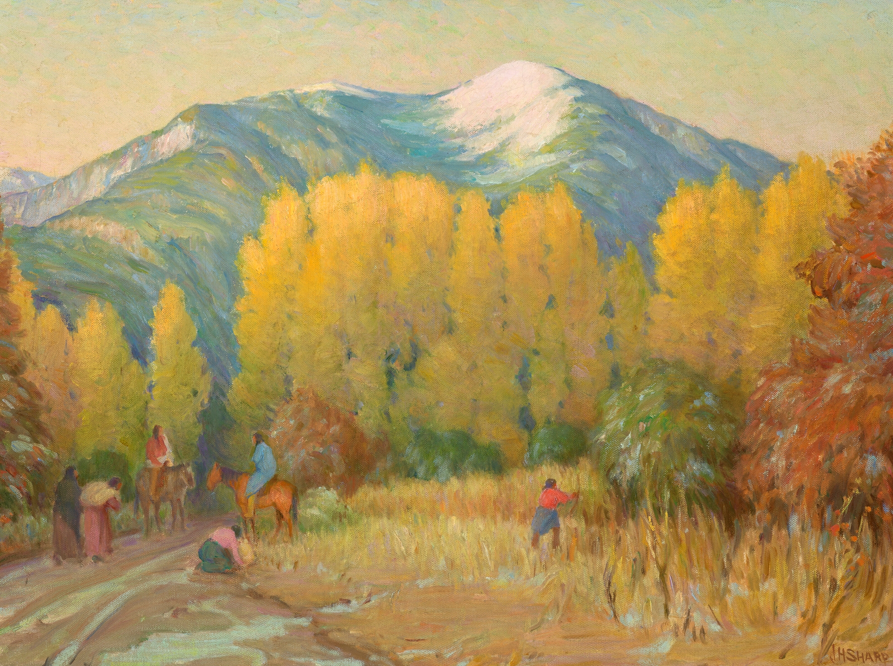 Old Road to the Pueblo of Taos—Afterglow, oil painting by Joseph Henry Sharp