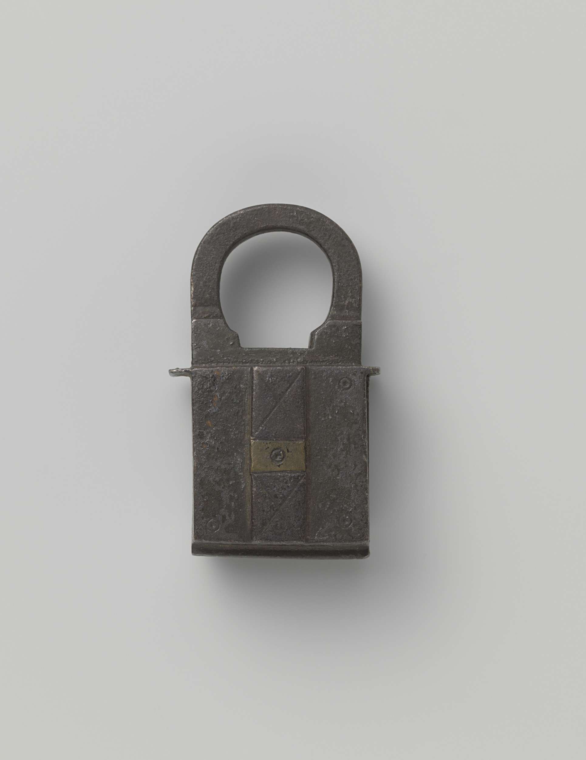 Abstract metal work Hangslot by anonymous artist featuring soft colors and intertwining shapes