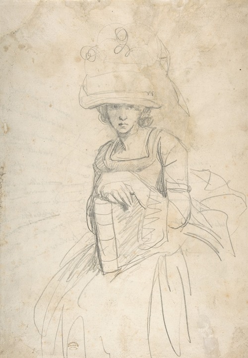 A portrait of a lady holding a book by George Romney.