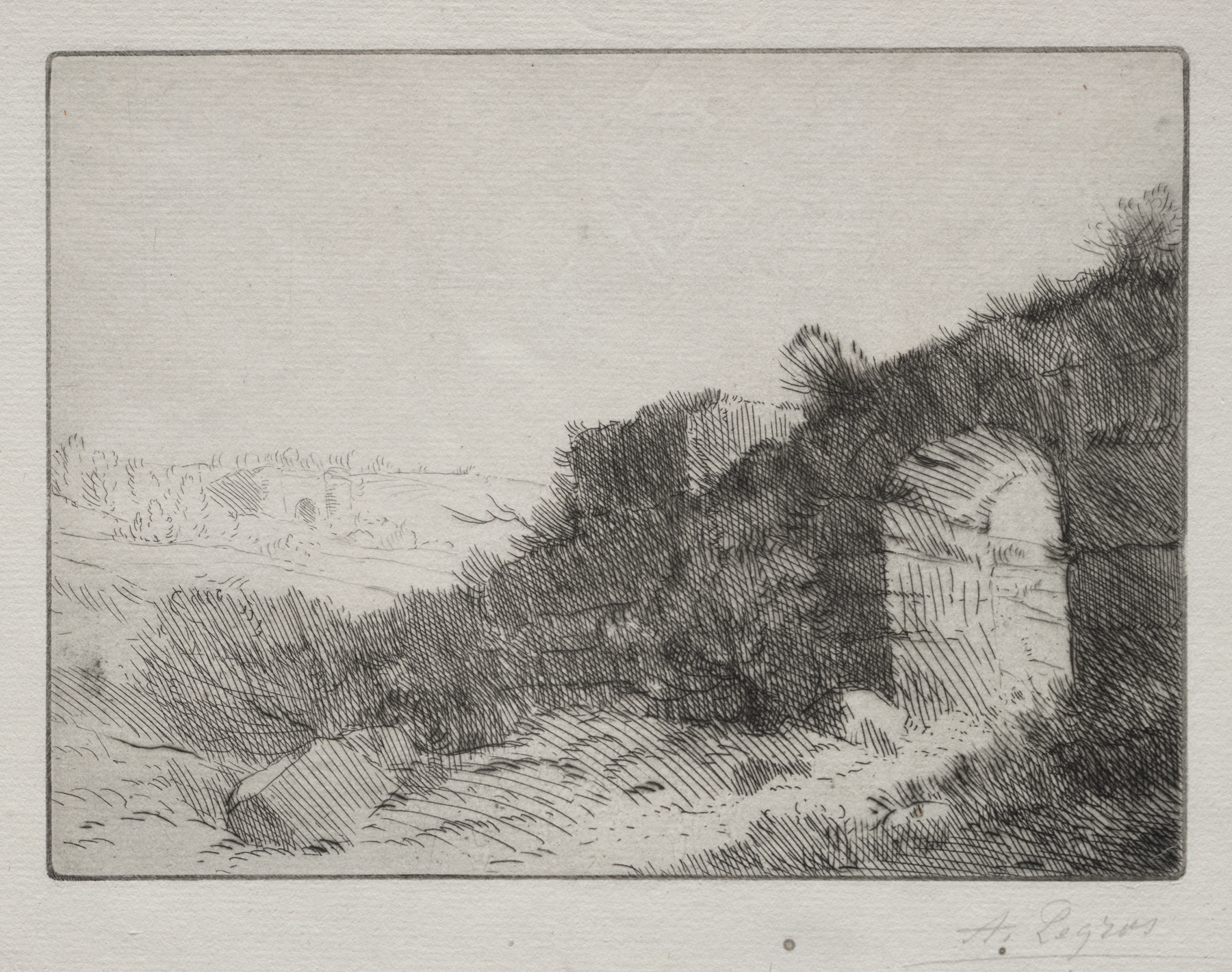 Roman Ruins, by Alphonse Legros, public domain