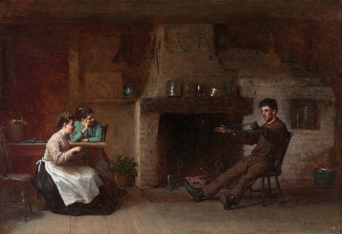 Eastman Johnson's 'Winding Yarn' depicts a serene kitchen scene in Nantucket.