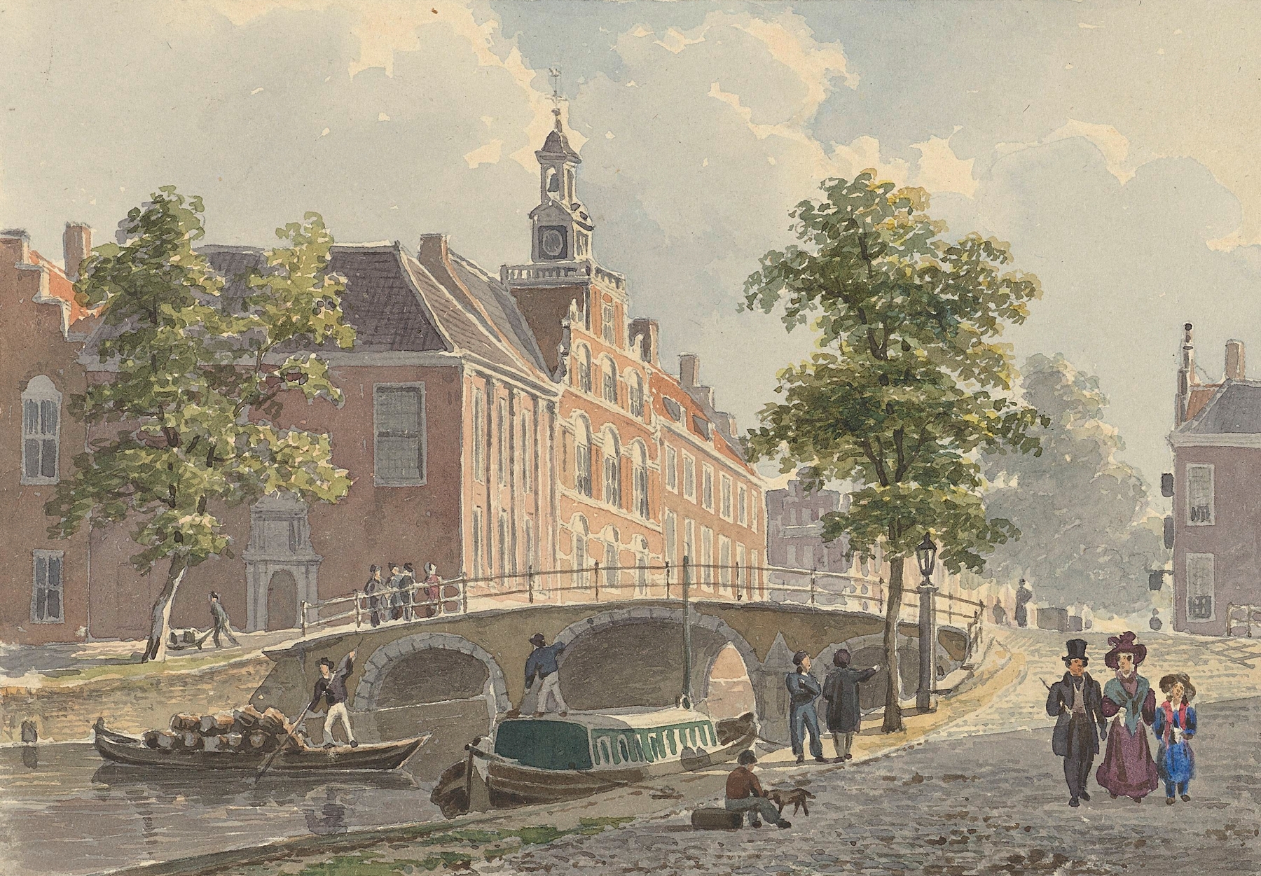 Landscape of Het Spui te ‘s-Gravenhage, gezien naar het zuiden, oil on canvas by Bartholomeus Johannes van Hove
