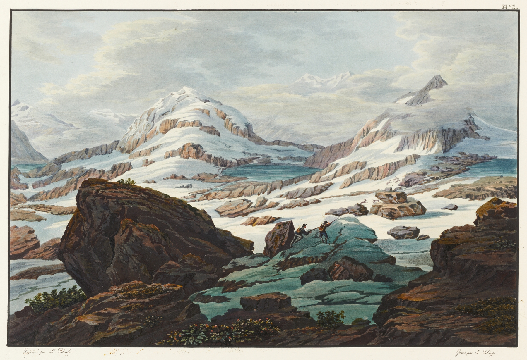Landscape with luminous waters by Johann Ludwig Bleuler, medium unknown.
