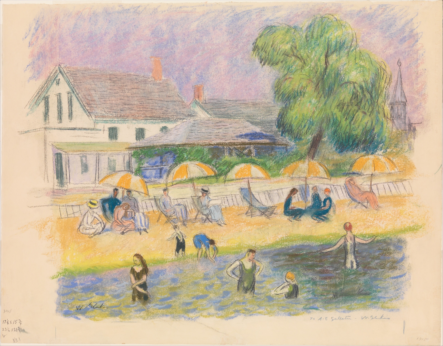 Beach Scene, by William James Glackens, public domain