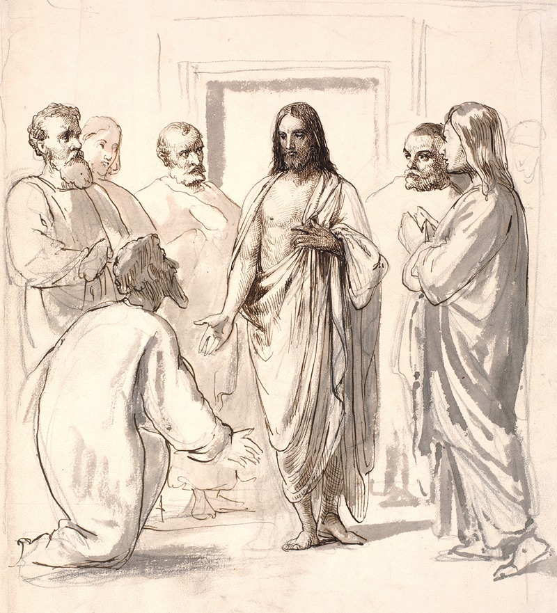 This painting depicts the moment of Christ revealing his wounds to Thomas.