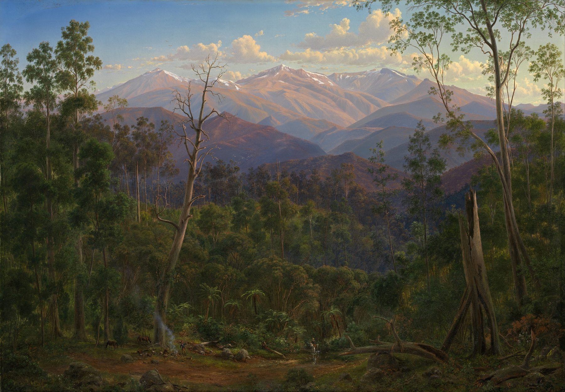 Mount Kosciusko, seen from the Victorian border, by Eugène von Guérard, public domain