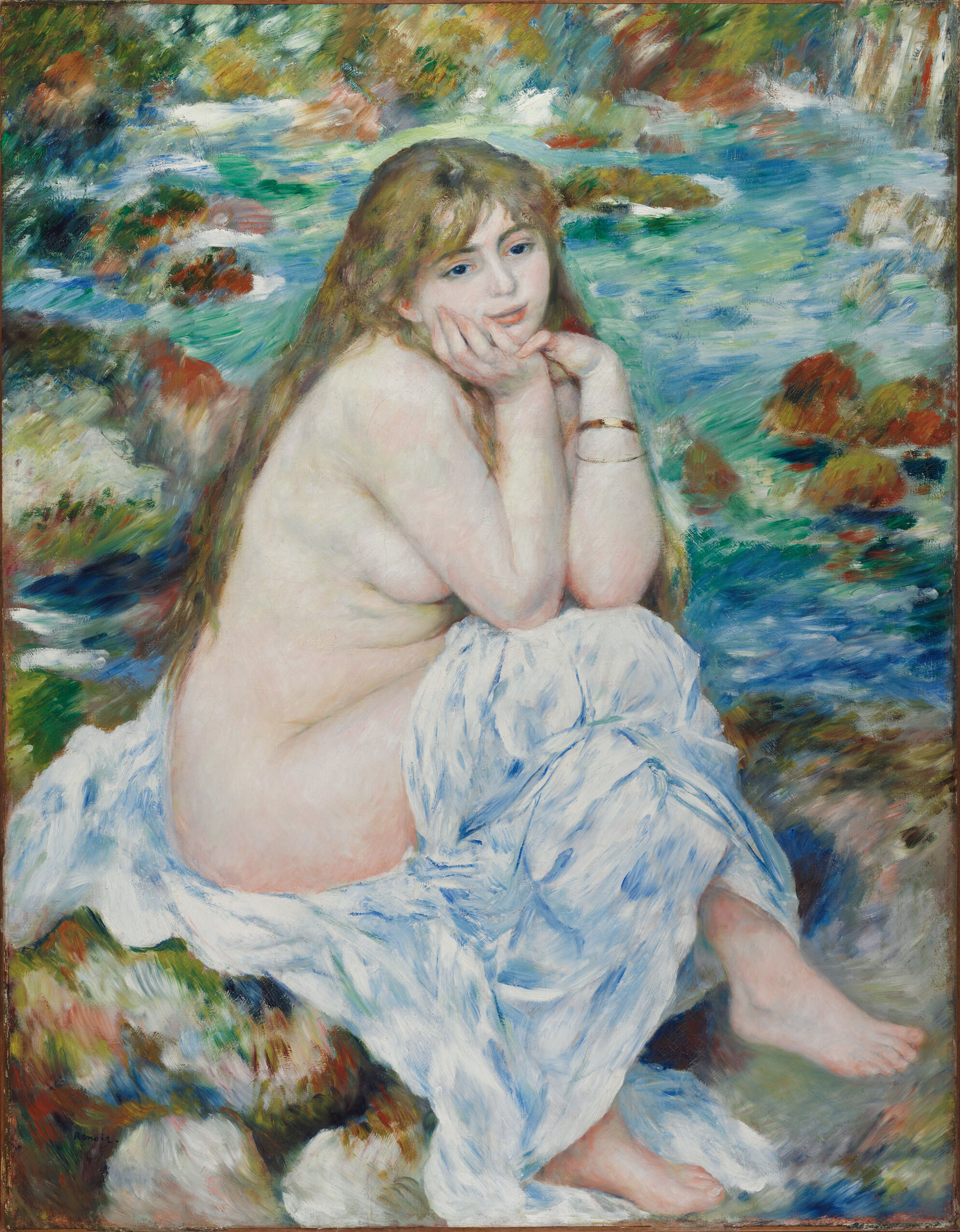 Seated Bather, by Pierre-Auguste Renoir, public domain