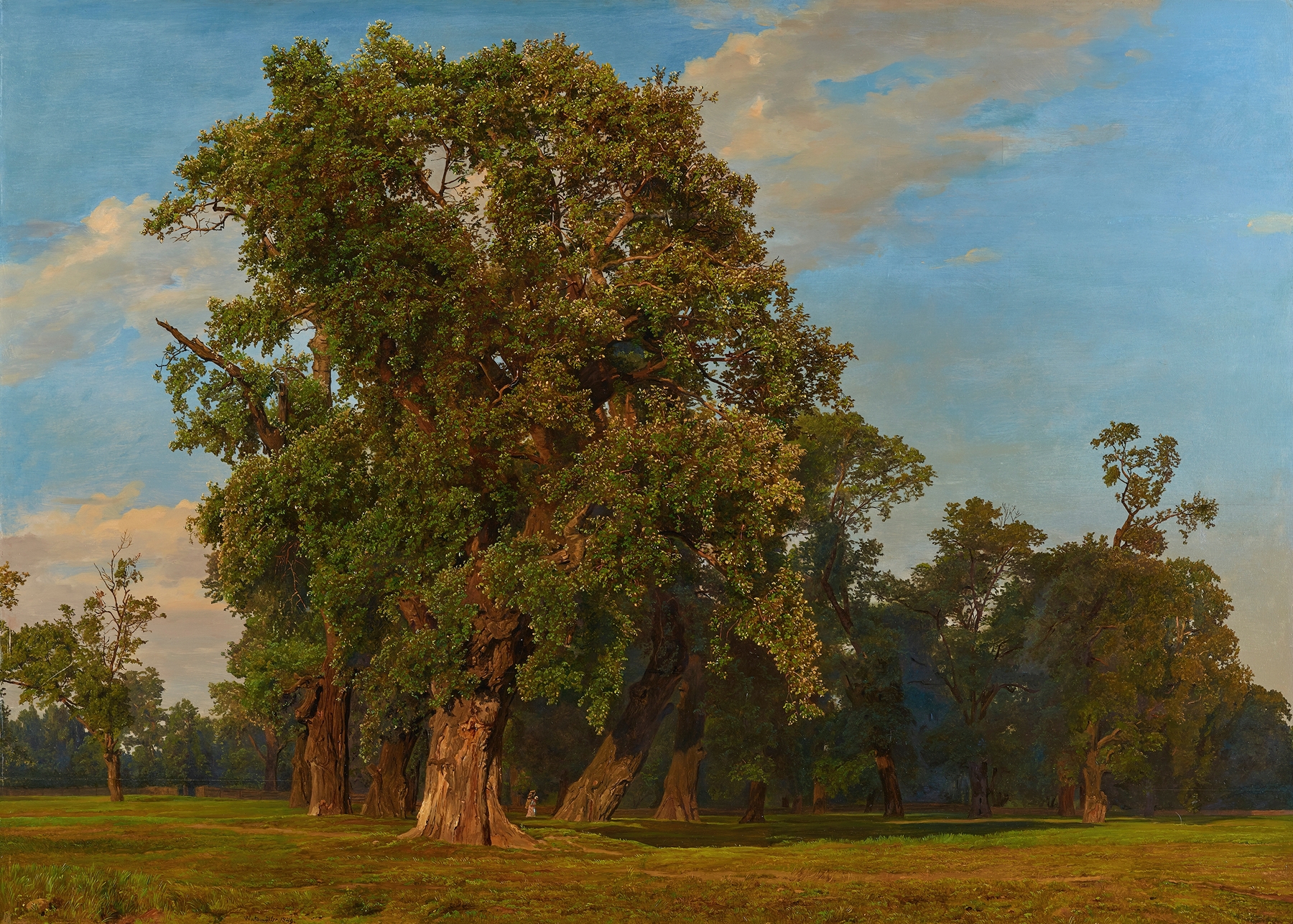 Große Praterlandschaft by Ferdinand Georg Waldmüller, oil painting depicting a serene landscape.