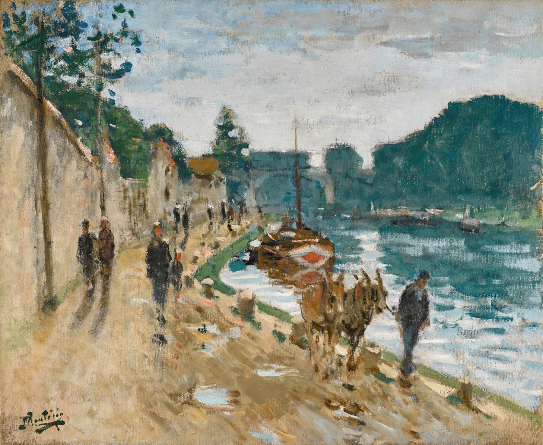 Chemin de halage, by Pierre-Eugène Montézin, public domain