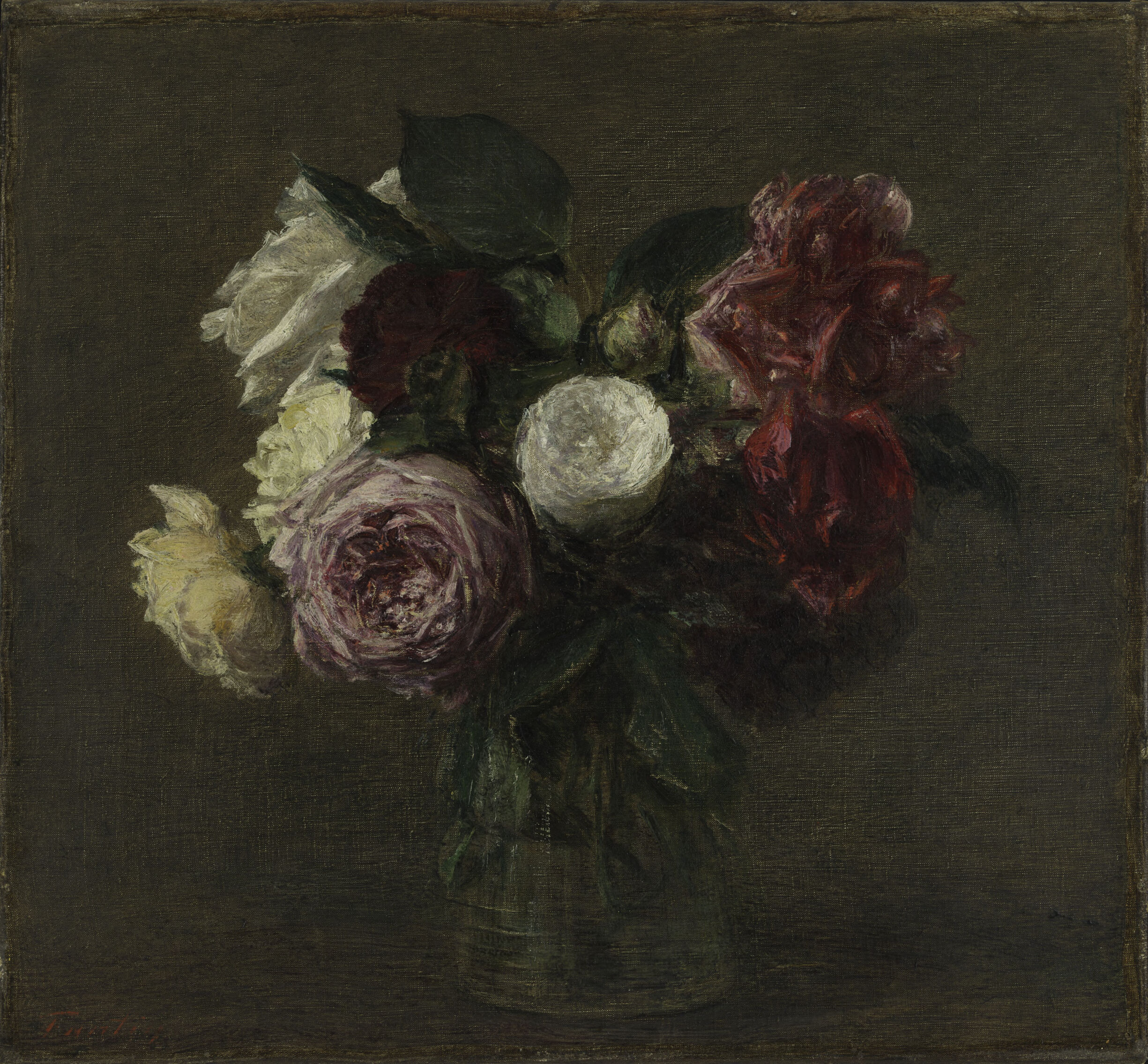 Roses in a Vase, by Ignace-Henri-Jean-Théodore Fantin-Latour, public domain