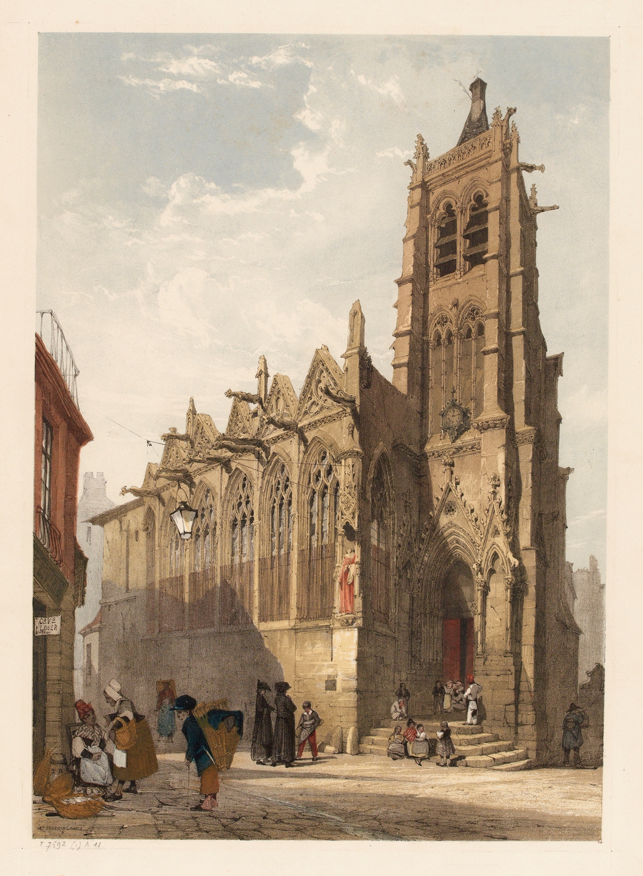 Saint-Séverin, Paris, by Thomas Shotter Boys, public domain