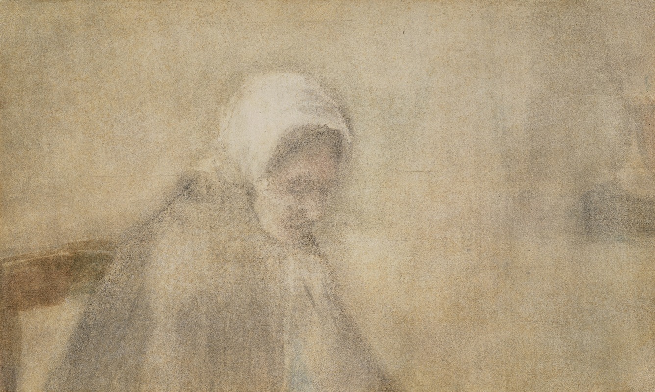 Vincent van Gogh's 'Woman from Scheveningen' captures a woman in traditional Dutch attire against a muted background.