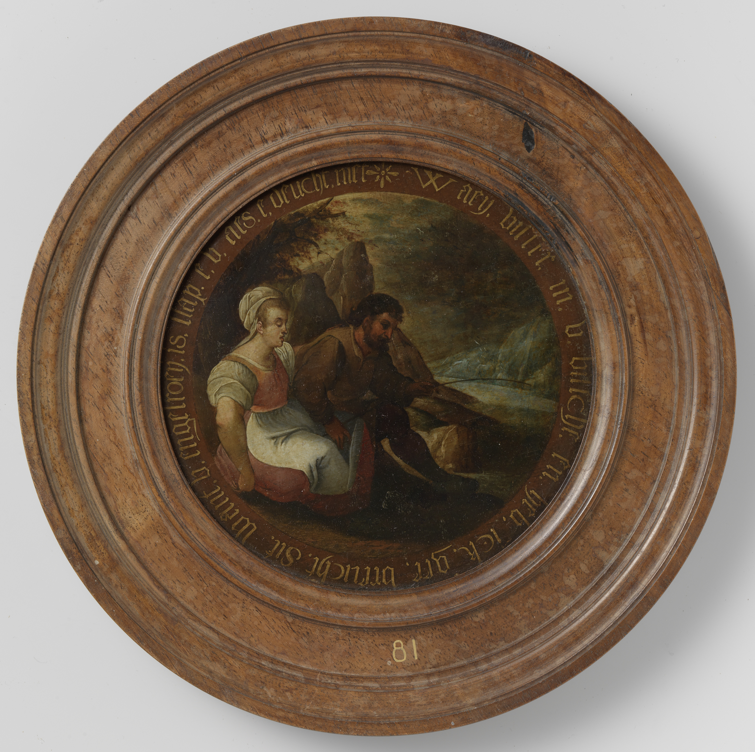 Fisherman with a net in an oil painting by Unknown Artist, c. 1580