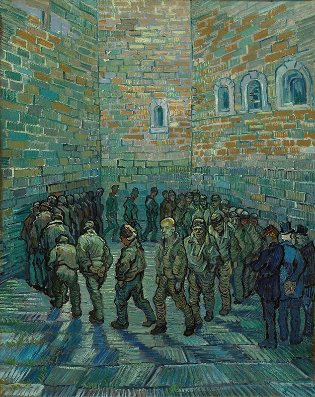 The Prison Courtyard, by Vincent van Gogh, public domain