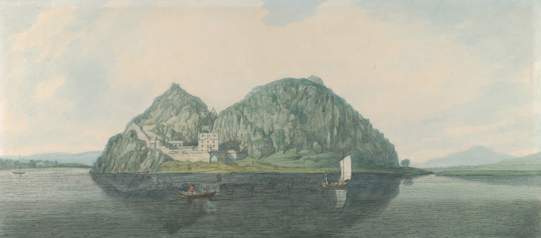 Dumbarton Rock from the South, oil painting by Joseph Farington