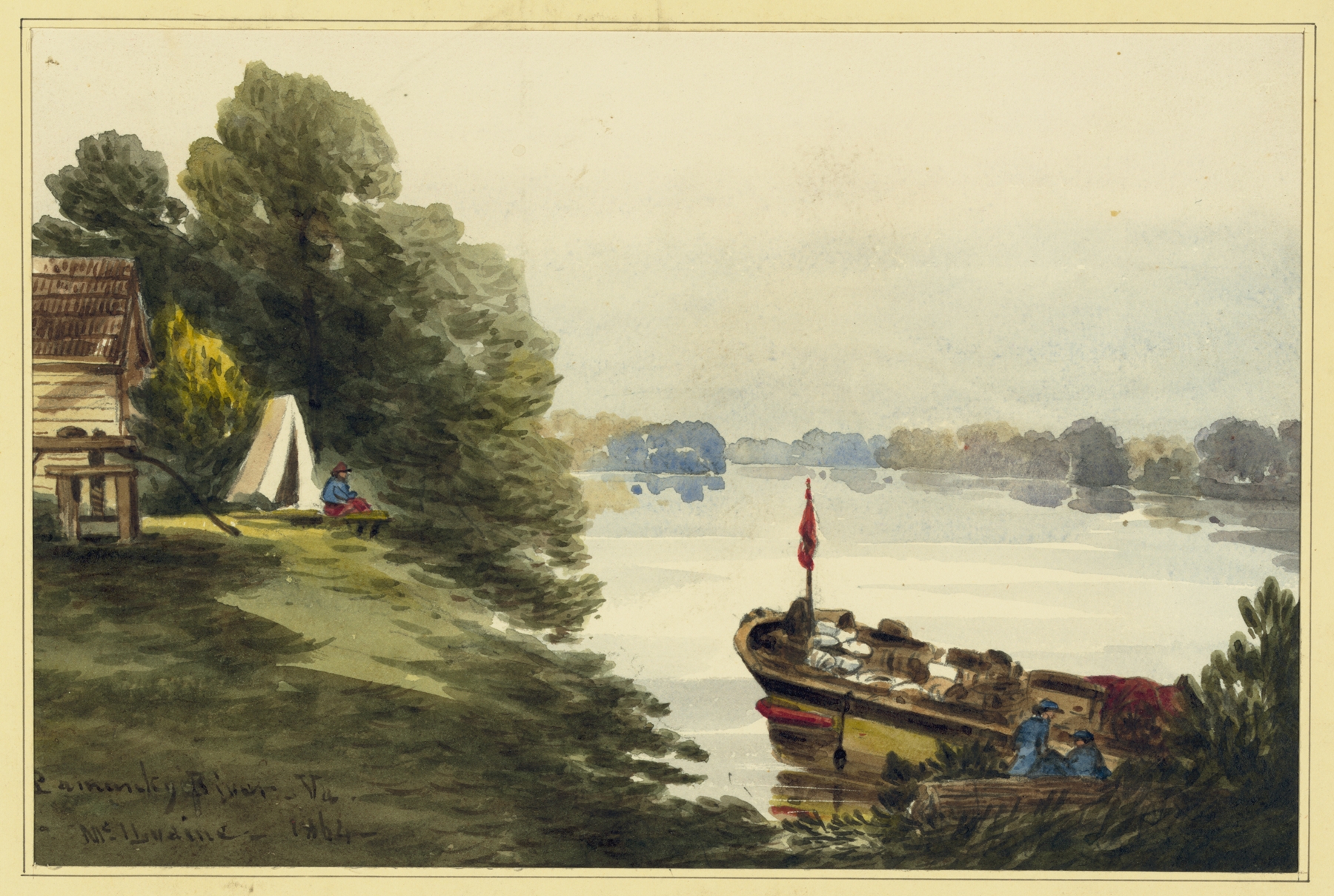 Pamunkey River Va. by William McIlvaine, impressionism, landscape with water reflections