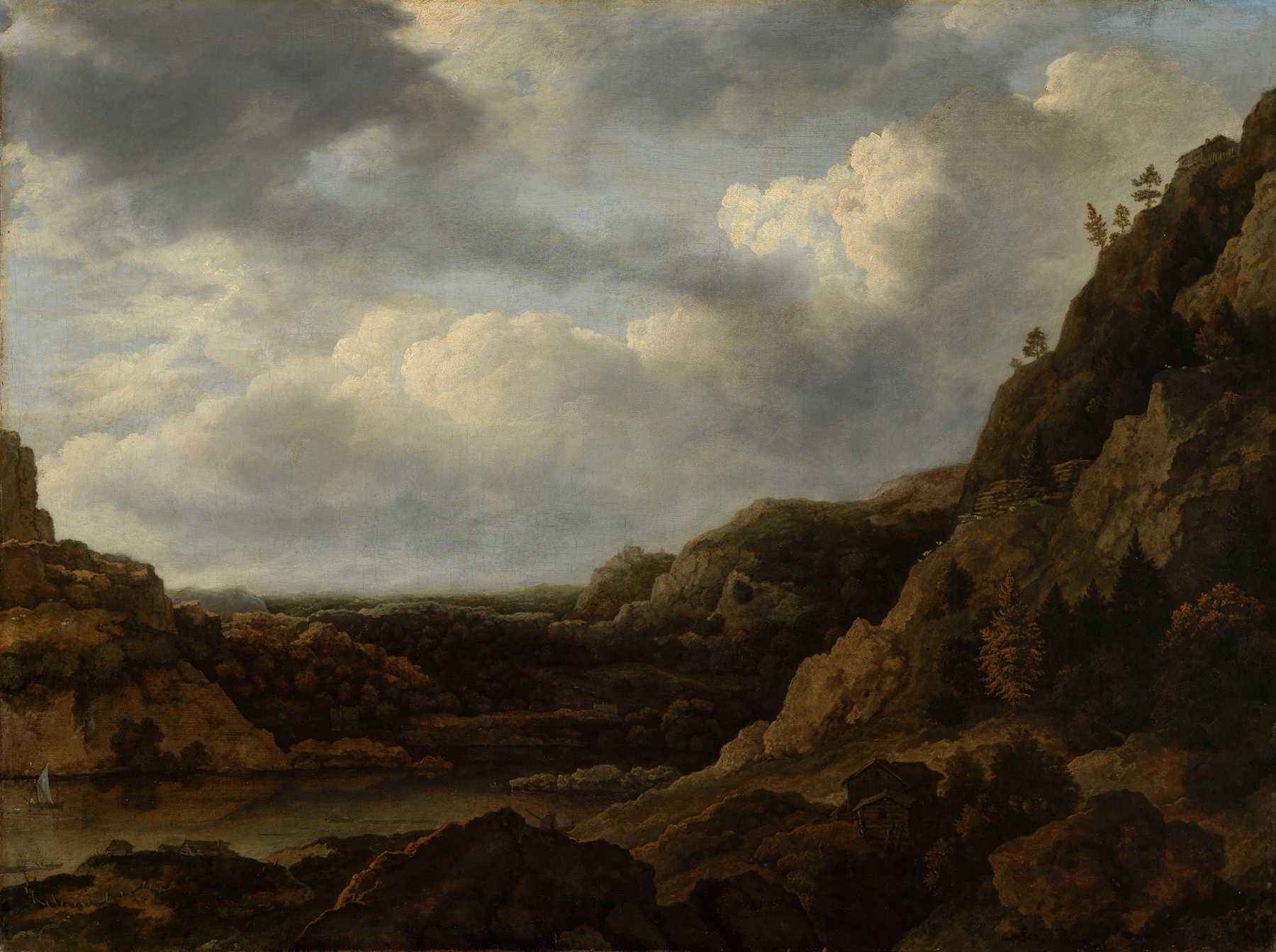 Norwegian fjord, by Allaert van Everdingen, public domain