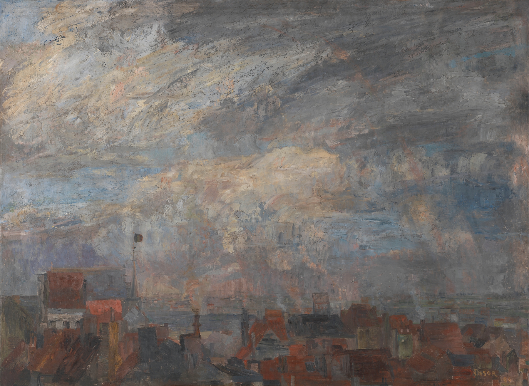 The Rooftops of Ostend, by James Ensor, public domain