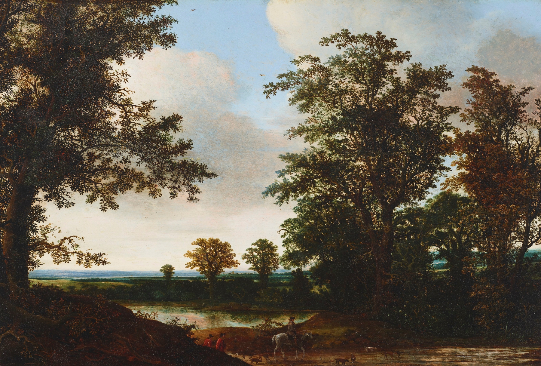 A landscape with travelers in the foreground, by Hendrik Cornelisz. Vroom, public domain