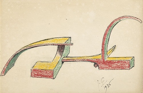 A figurative painting by Julio González depicting a reclining figure.