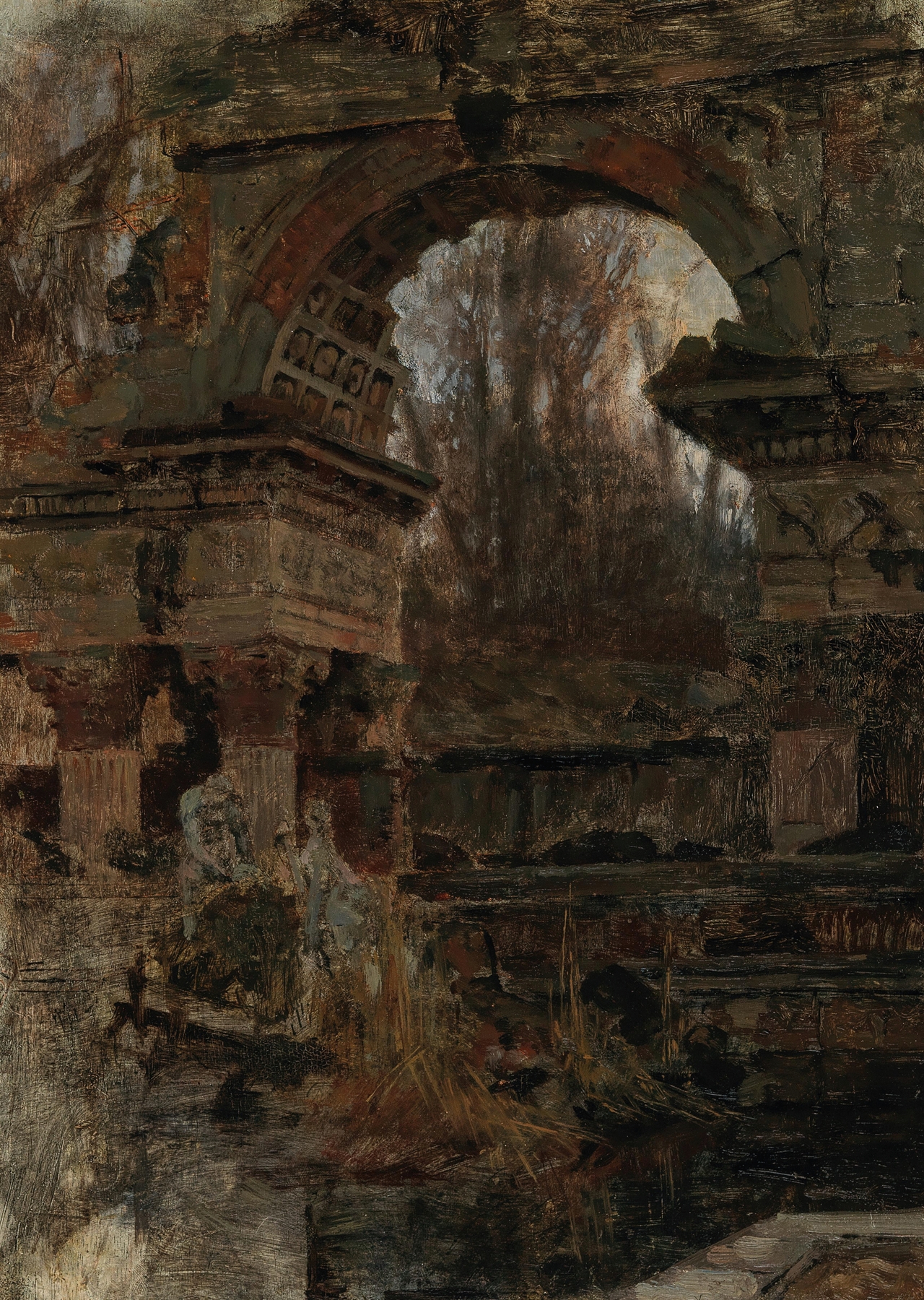 Römische Ruine in Schönbrunn, by Carl Moll, public domain