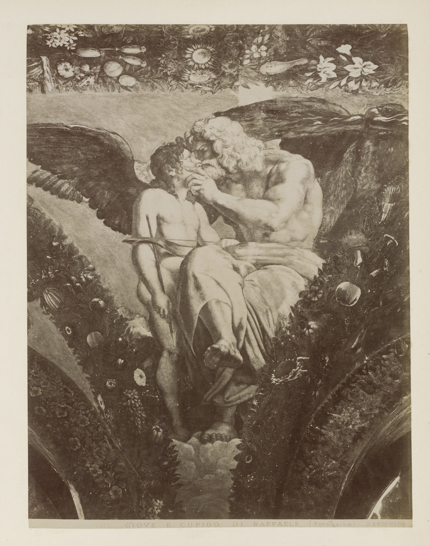 Fresco reproduction of Jupiter and Cupid by Domenico Anderson, albumen print