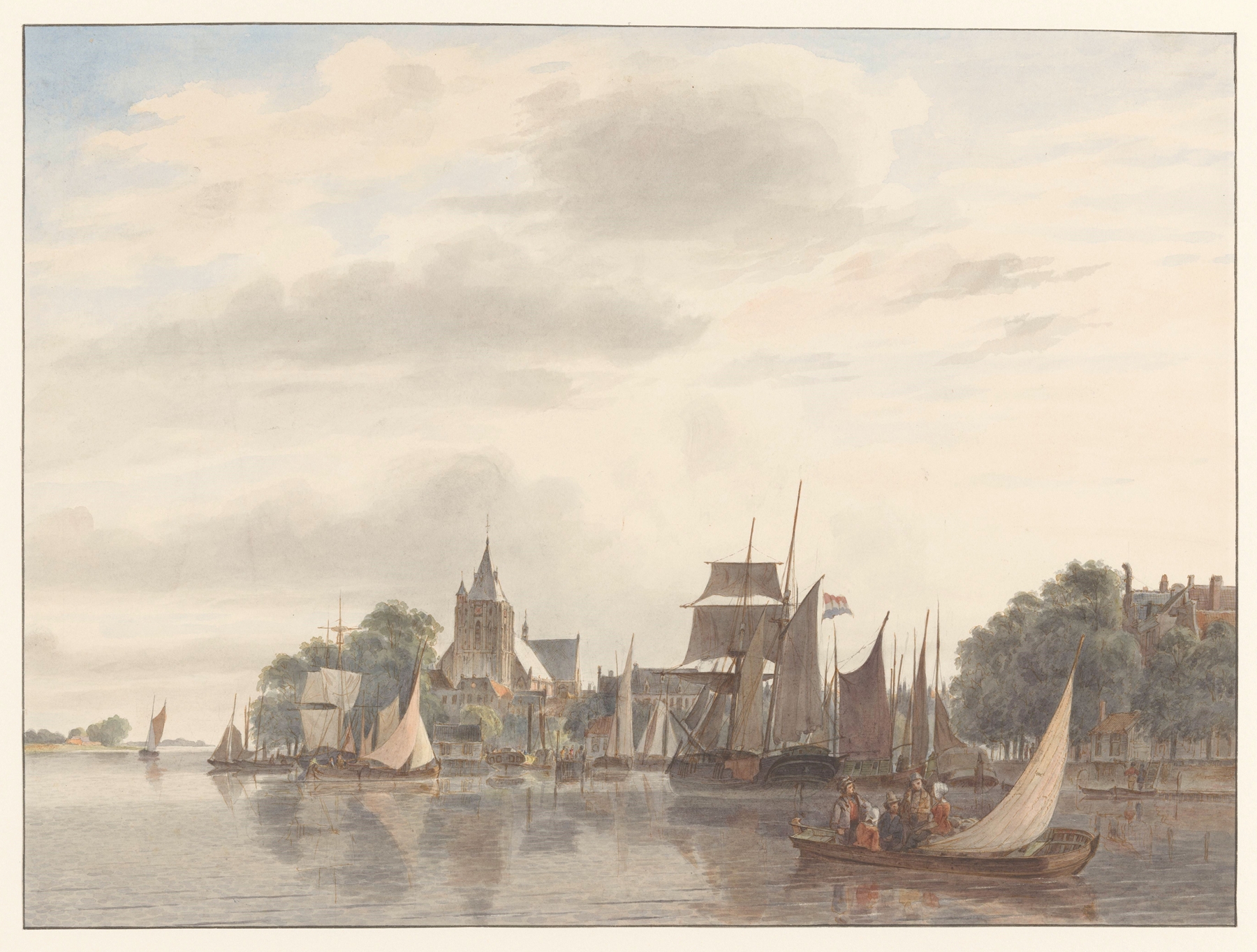 Stad aan het water, by Hendrik Abraham Klinkhamer, public domain