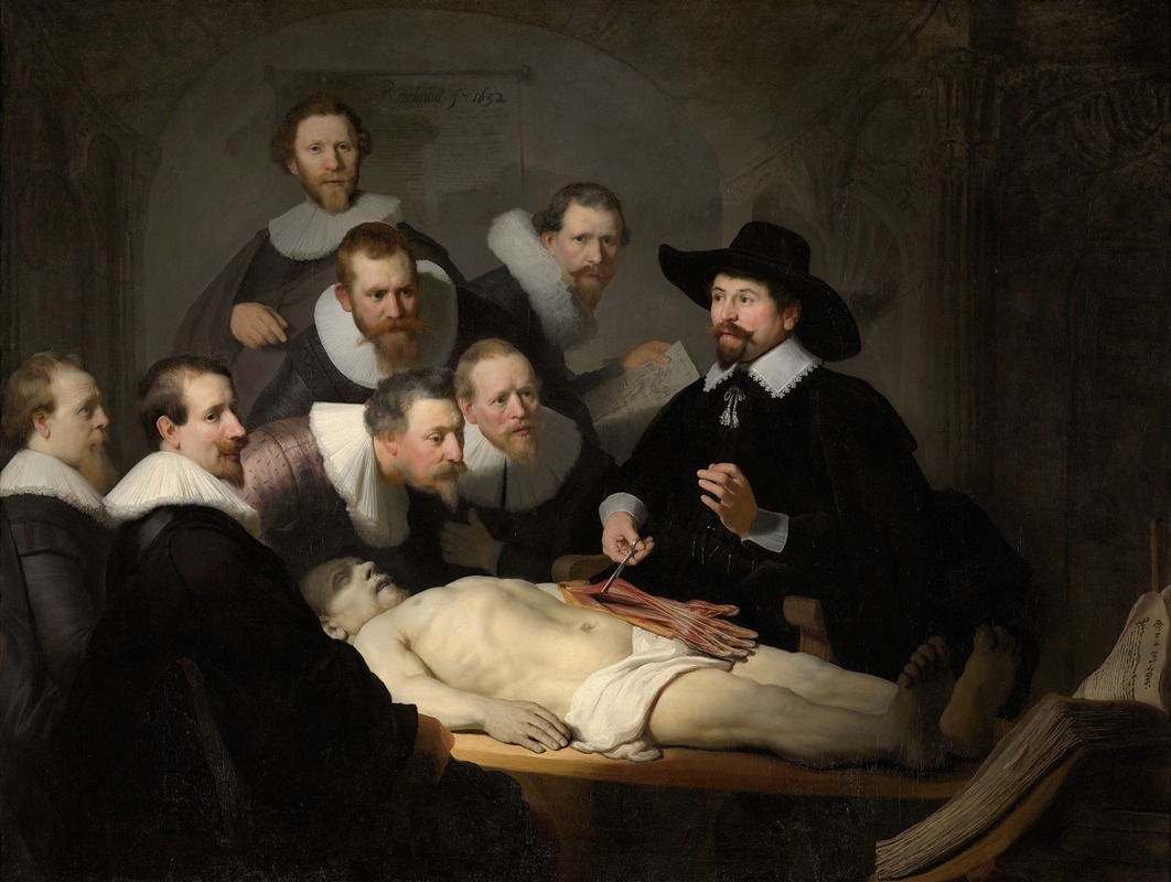 Rembrandt's 'The Anatomy Lesson of Dr Nicolaes Tulp' depicts a medical demonstration.