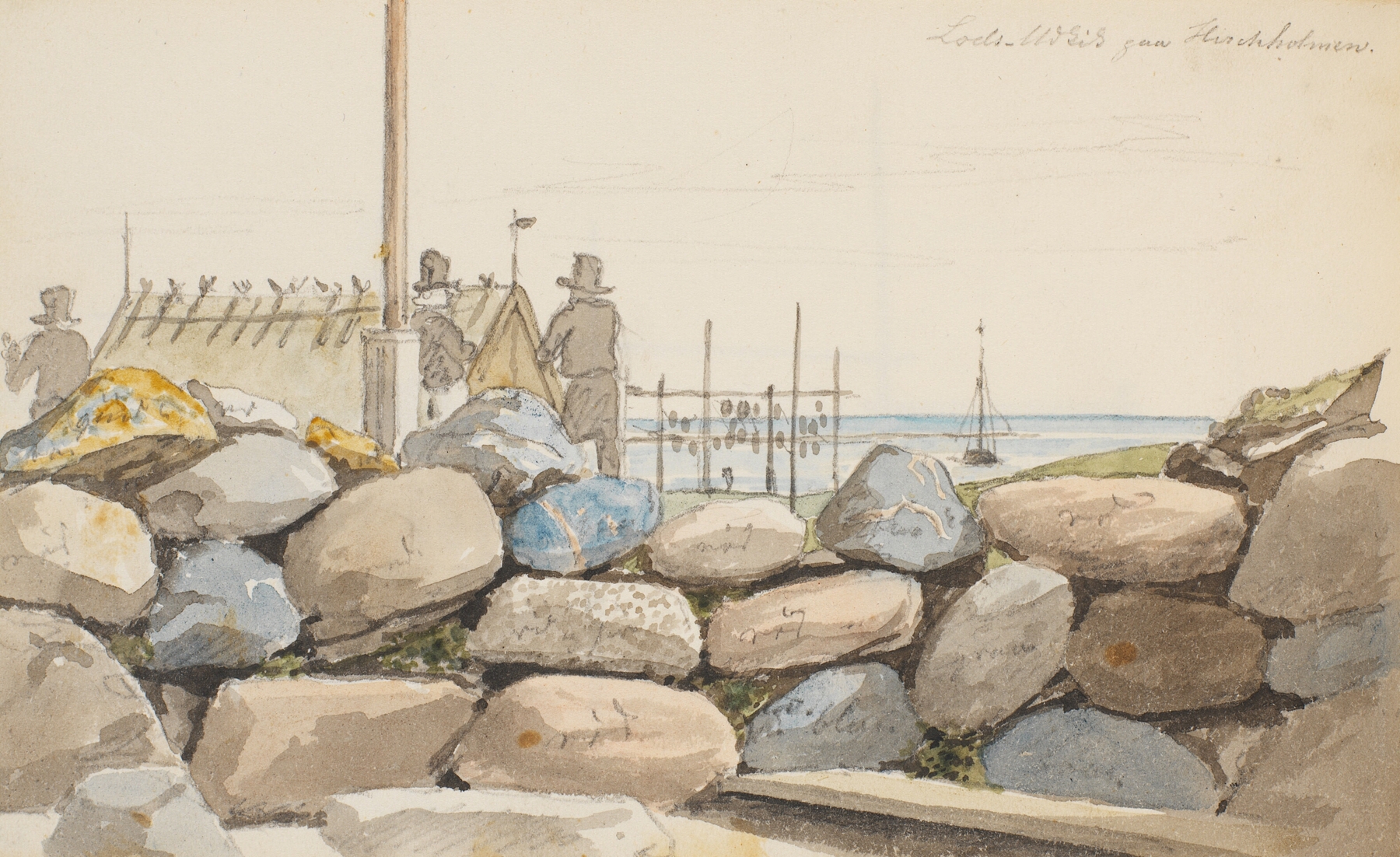 Landscape with large stones in the foreground, oil on canvas by Martinus Rørbye