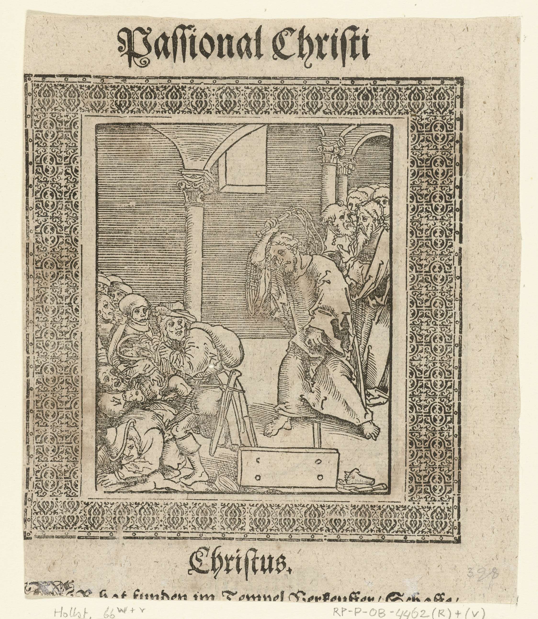 Christus verdrijft de geldwisselaars uit de tempel, by Lucas Cranach (I), public domain