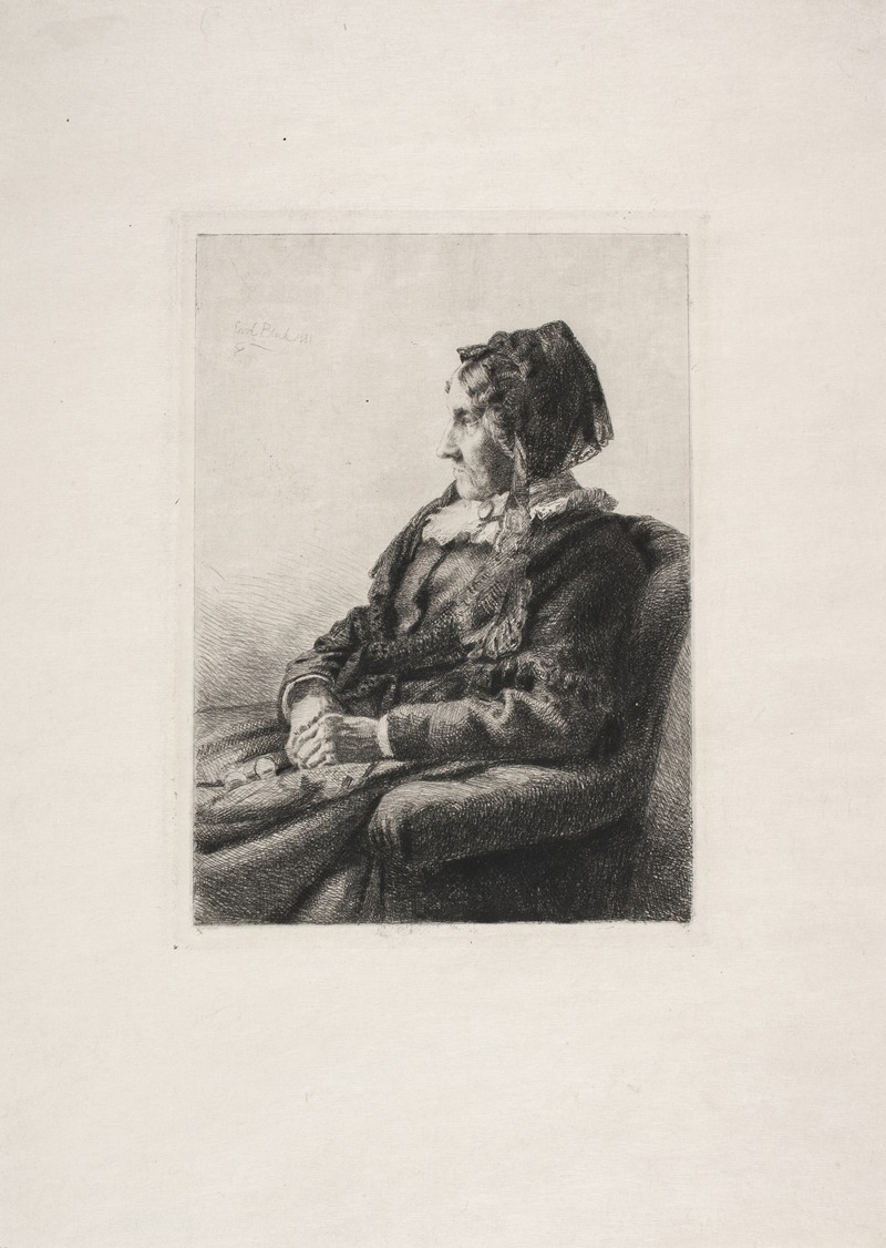 A detailed portrait of a lady by Carl Bloch.