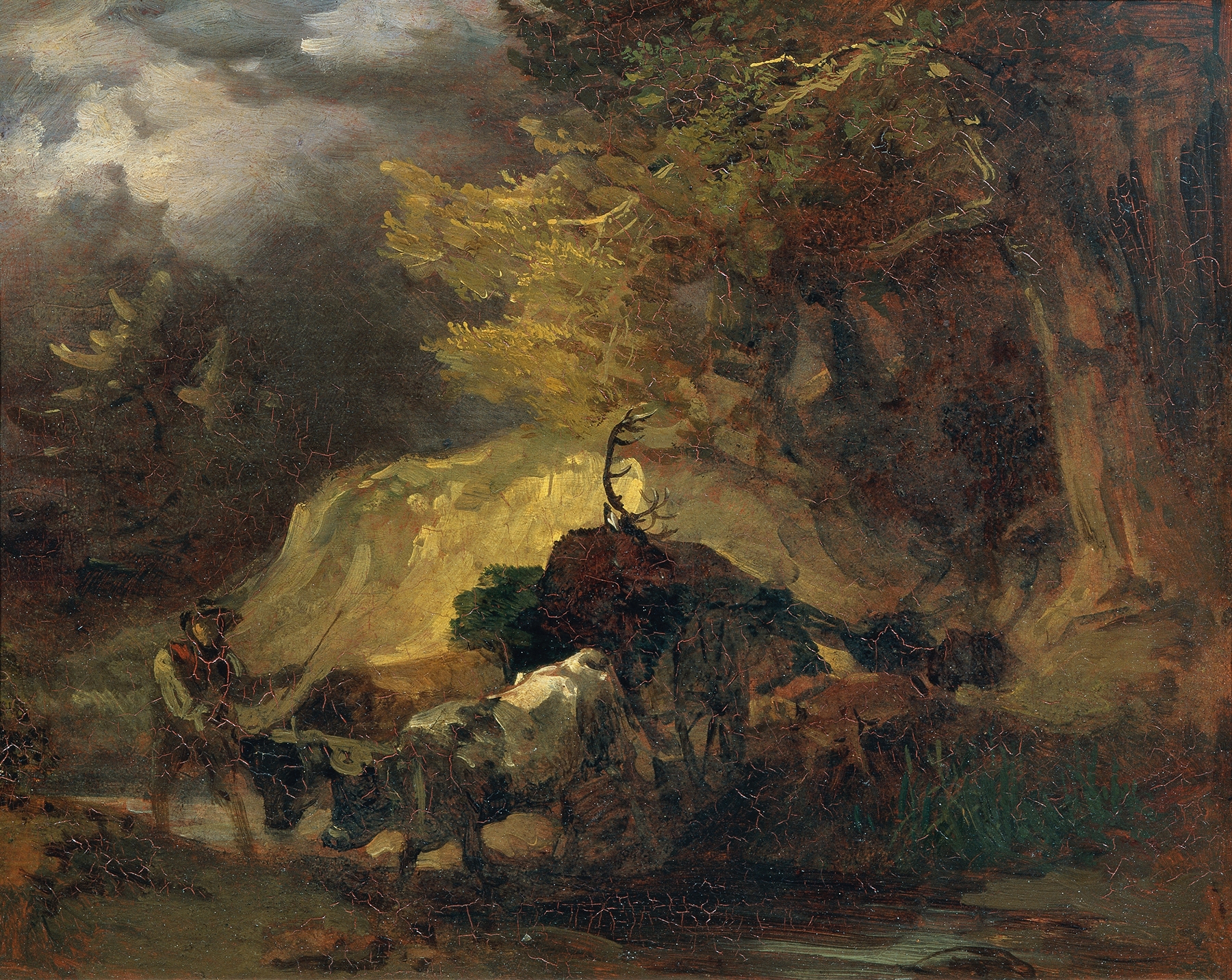 Nach der Jagd, by Friedrich August Matthias Gauermann, public domain