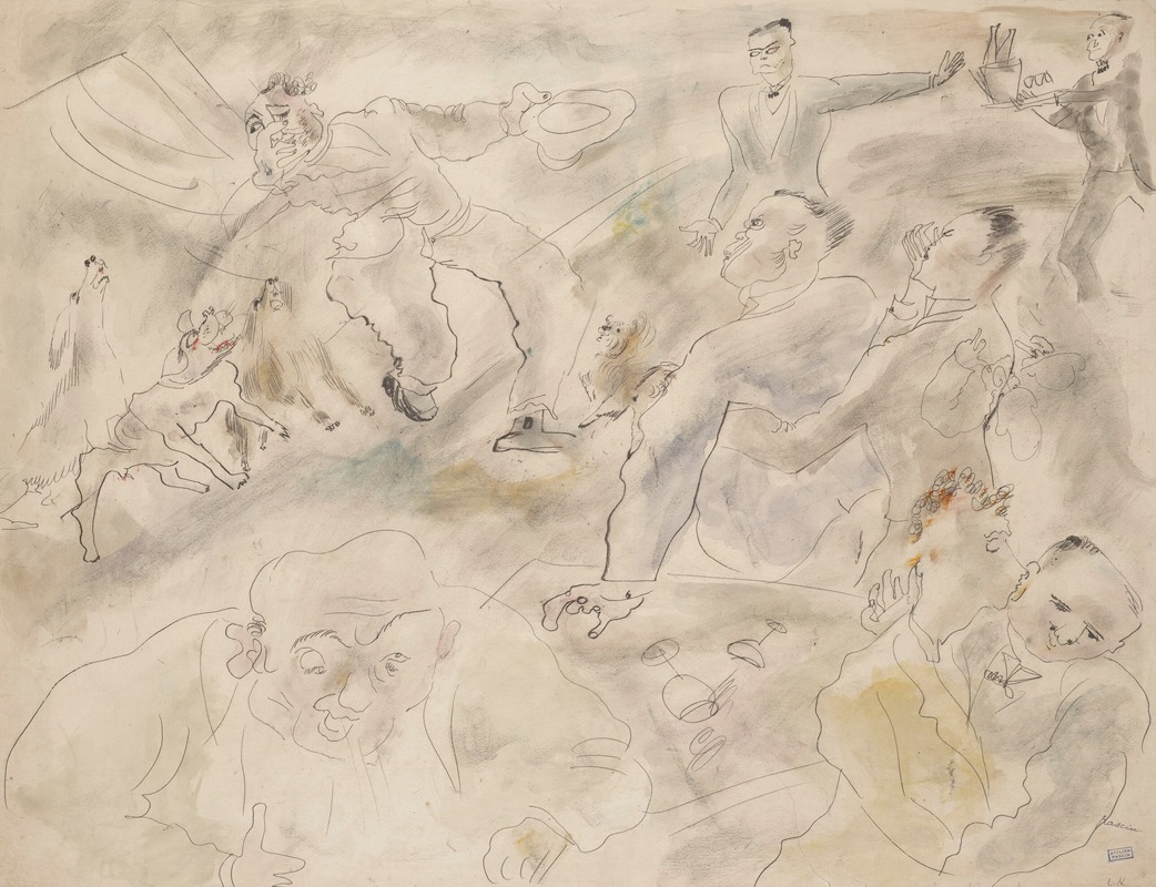 A painting depicting the story of Lazarus and the rich man.