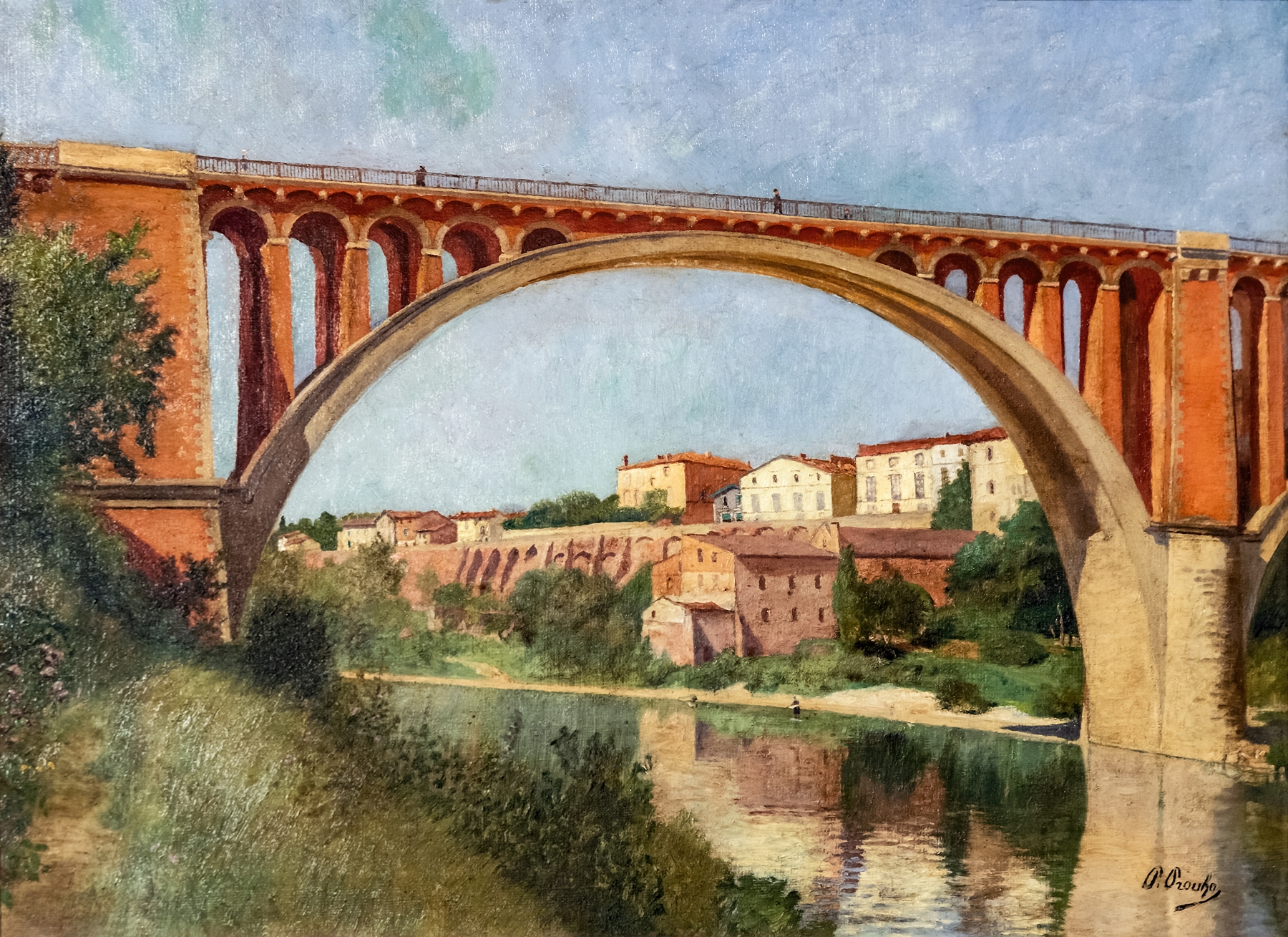 The ramparts and the bridge at Rabastens, oil on canvas by Paul Prouho