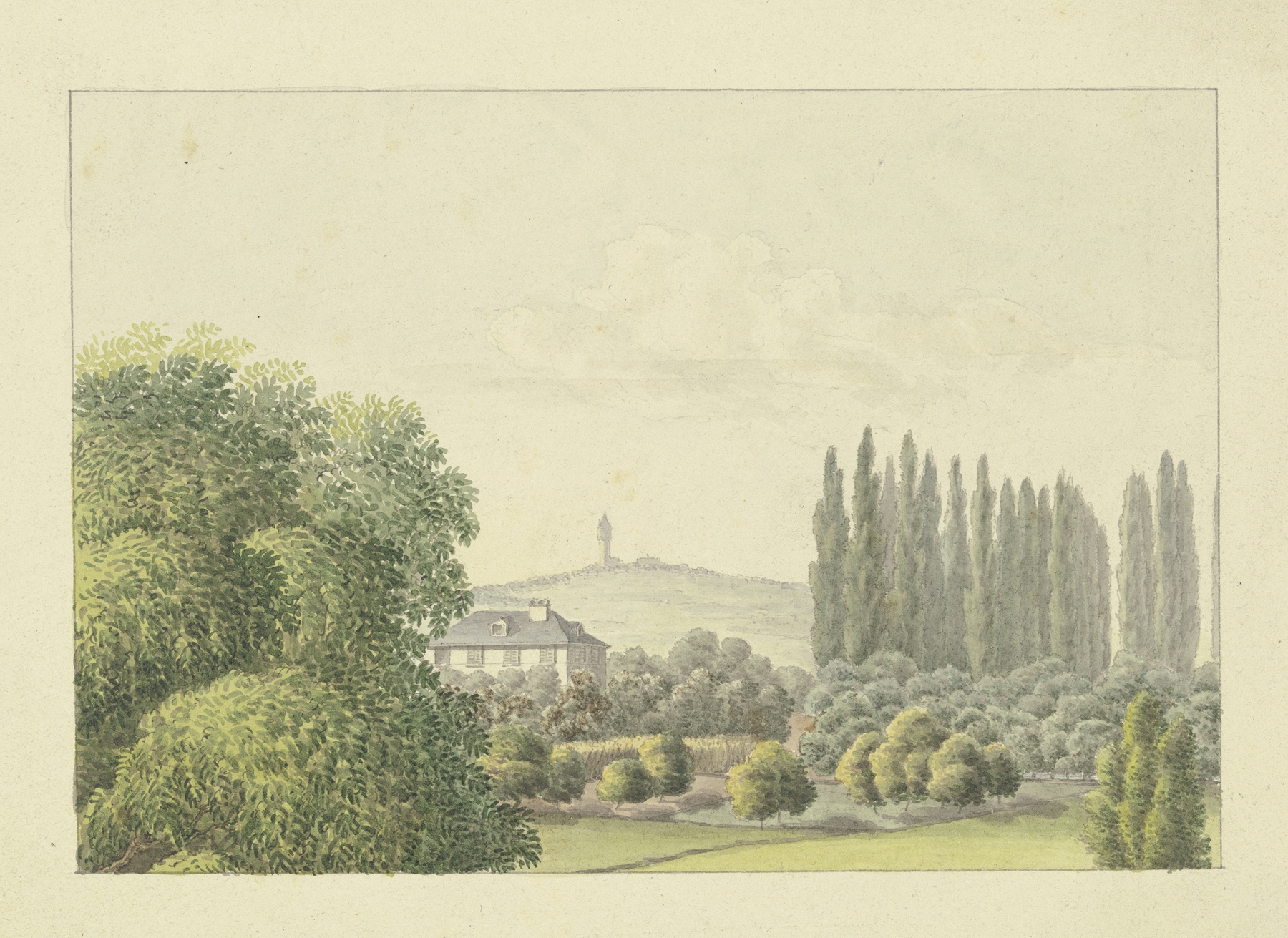 Architecture of a house at sunset by Ferdinand Fellner, unknown medium