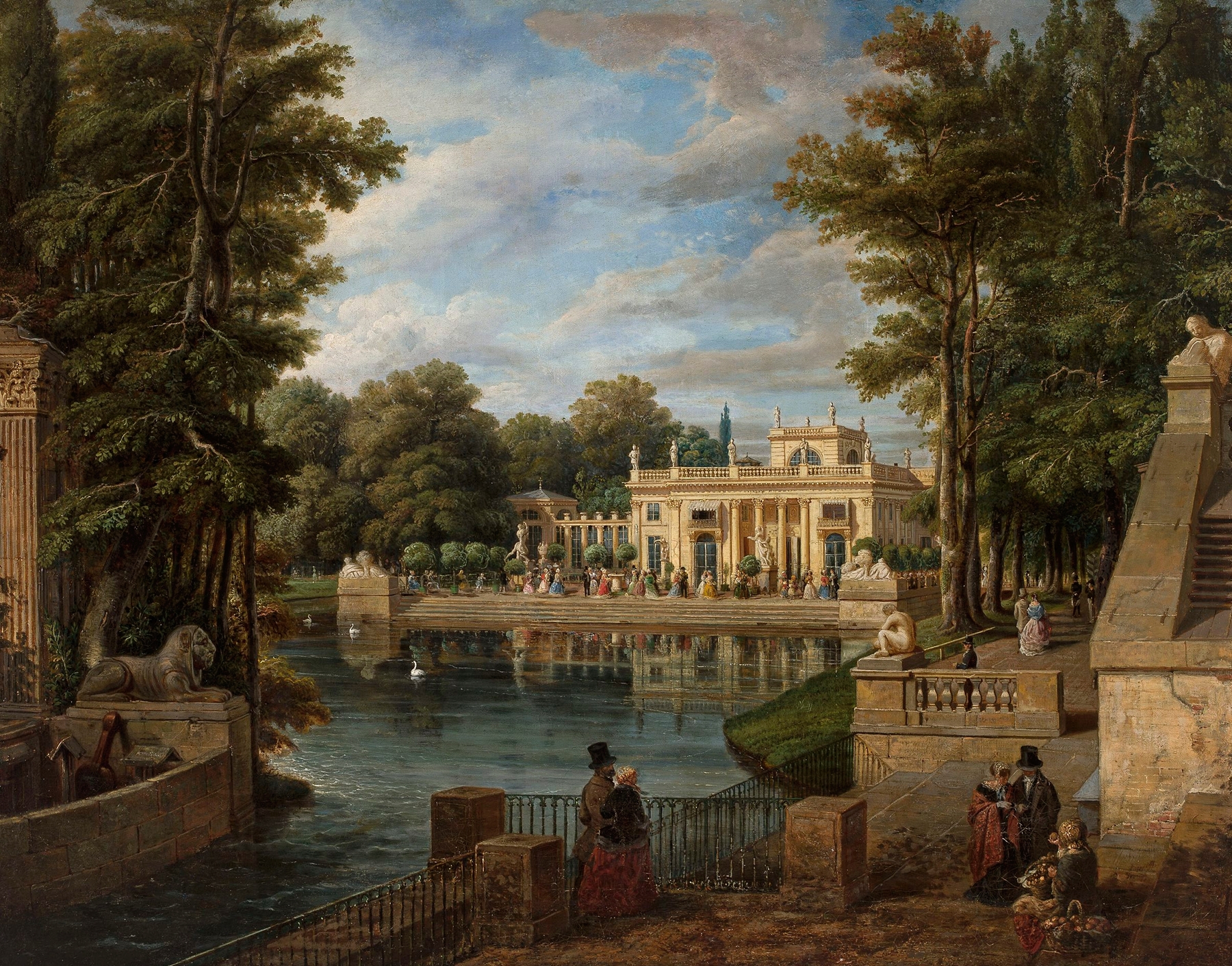 View of the Łazienki Palace in summer, by Marcin Zaleski, public domain
