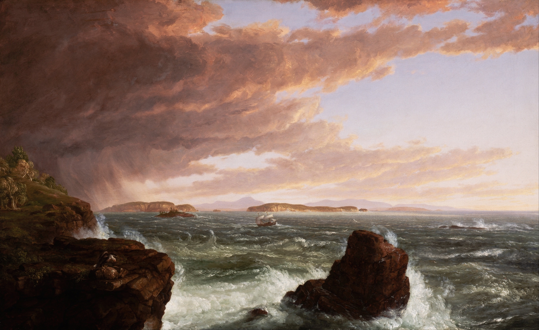 Views Across Frenchman’s Bay from Mt. Desert Island, After a Squall, by Thomas Cole, public domain