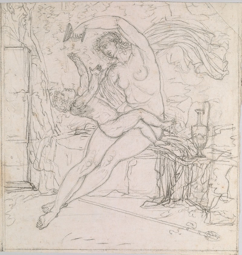 A depiction of Bacchus as a child surrounded by playful figures.