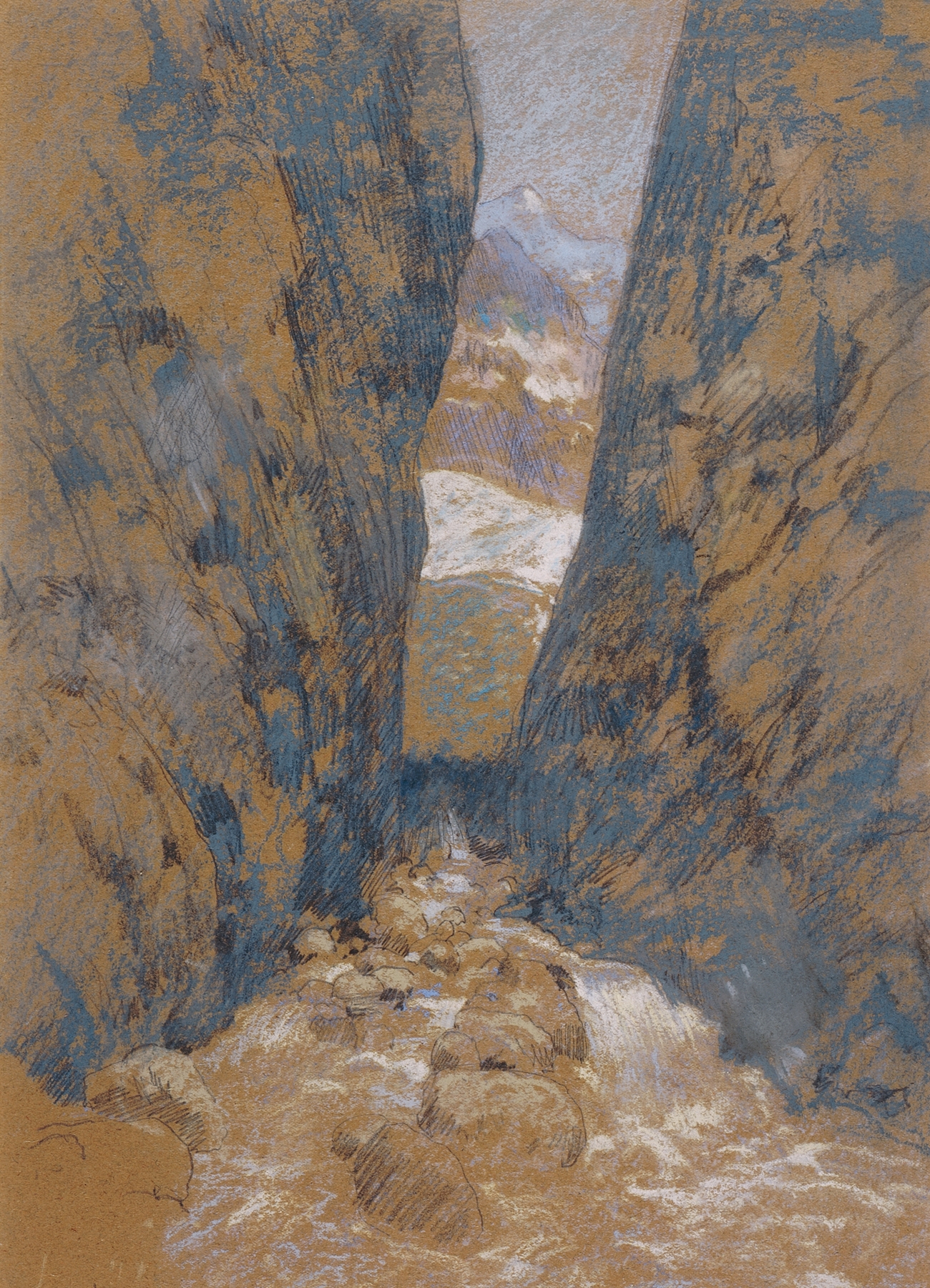 A Mountain Gorge, by John Henry Twachtman, public domain