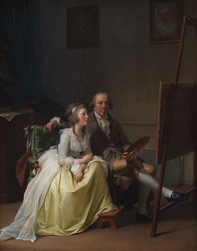 A portrait of Jens Juel and his wife Rosine, showcasing intimate details of their lives.