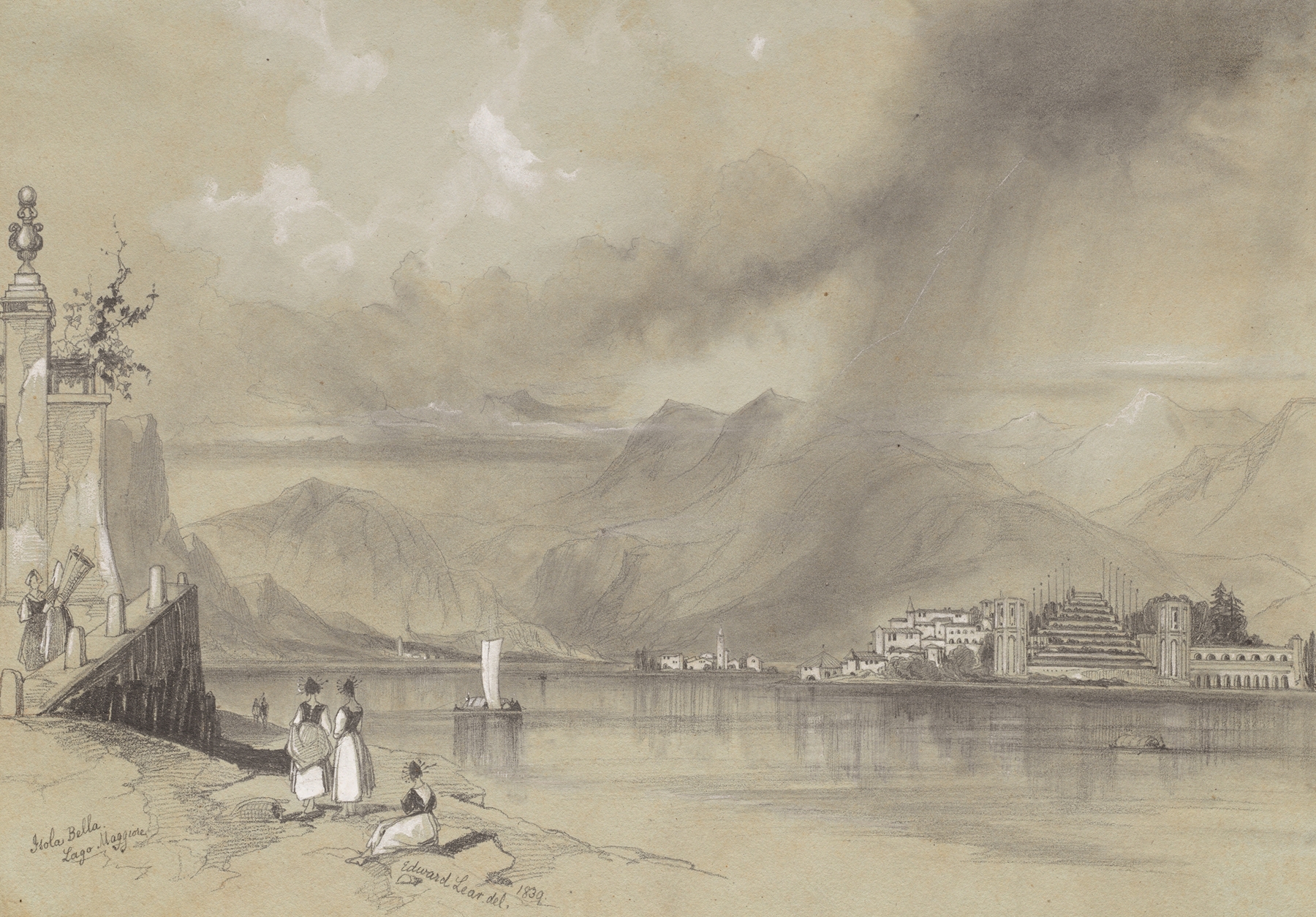Isola Bella, Lago Maggiore, by Edward Lear, public domain