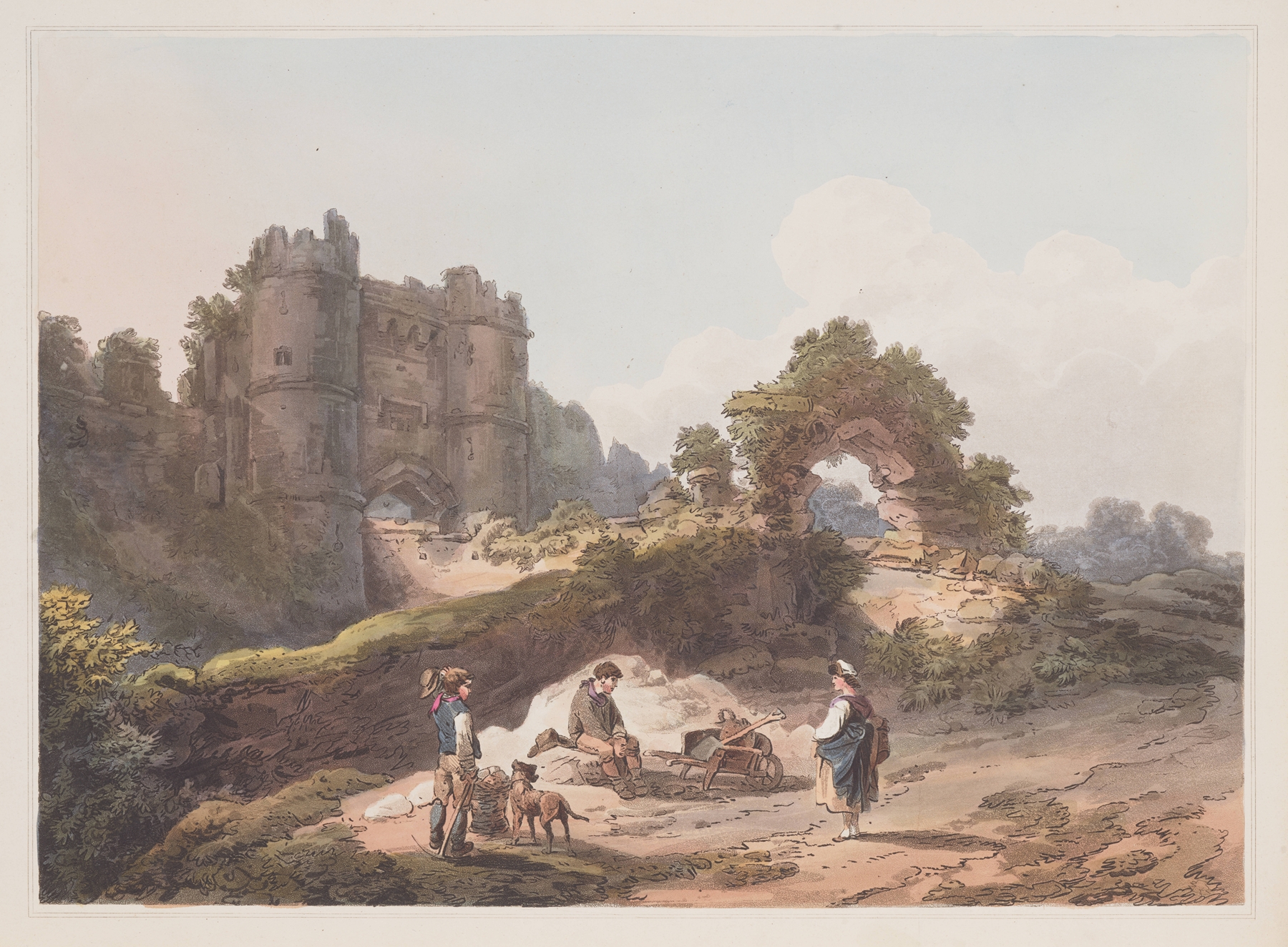 Gate of Carisbrooke Castle, oil on canvas by Philip James de Loutherbourg
