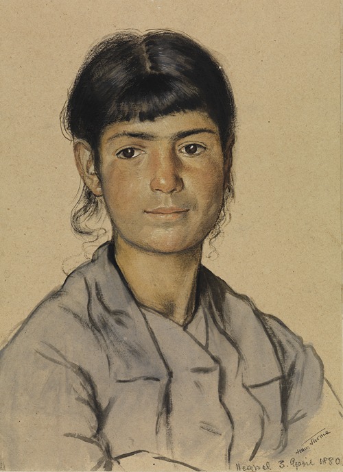 Portrait of a young Neapolitan woman by Hans Thoma.