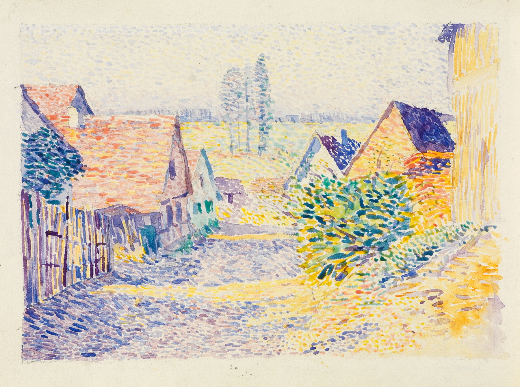 Dorfstraße in Leopoldshafen II, by Alexander Kanoldt, public domain